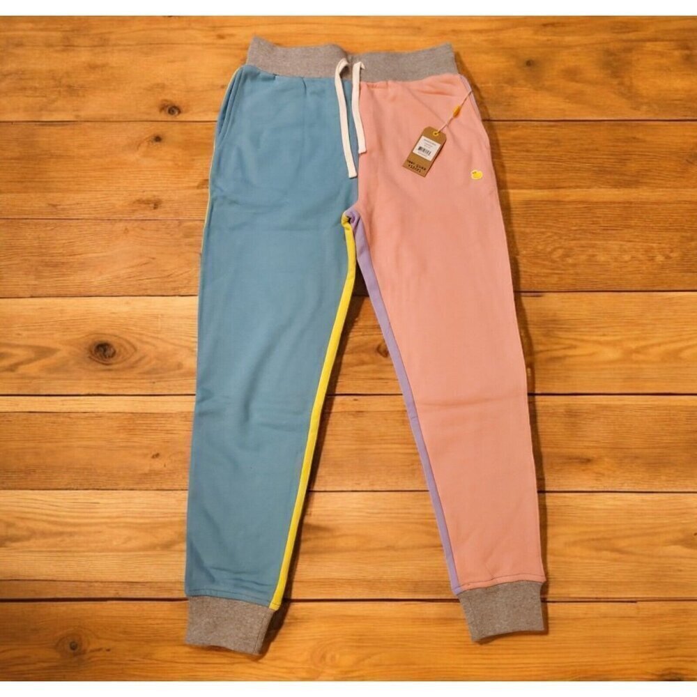 Mcnairy & Co‎ Sweatpants Womens Sz M Fun Colorblock Drawstring Streetwear Cuffed